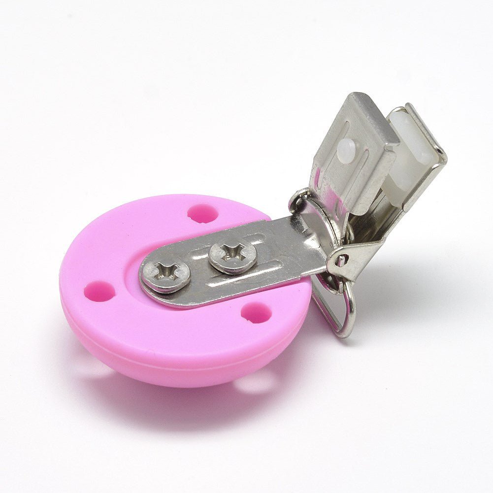 Schnuller-Clip aus Silikon - rosa - PerlineBeads