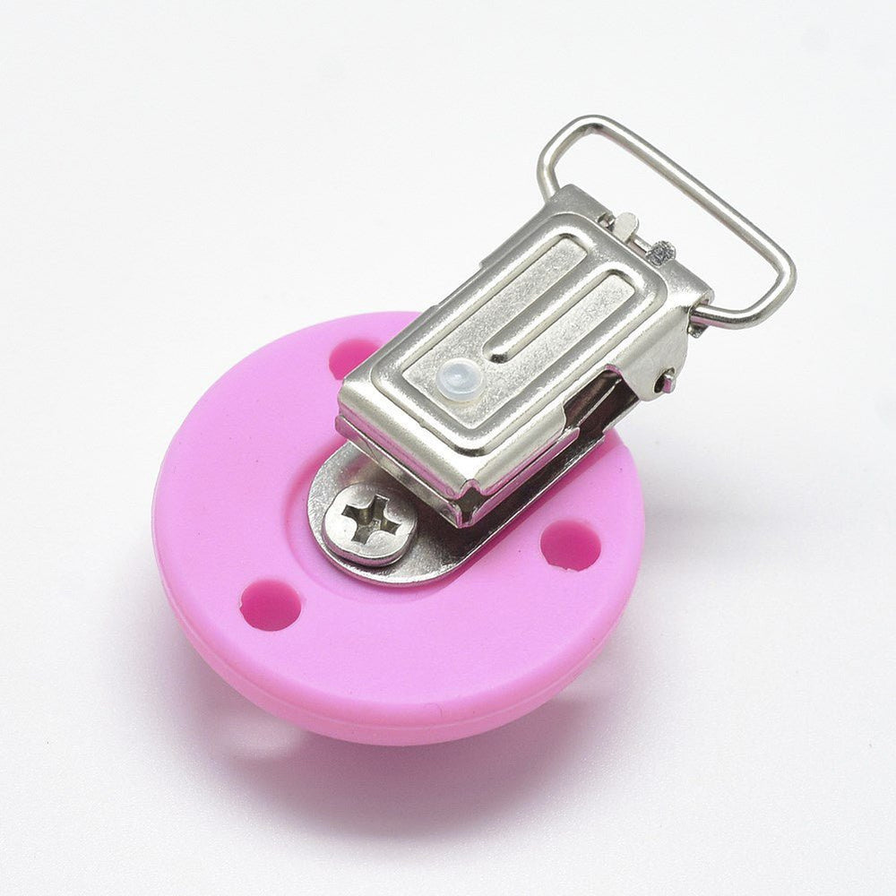 Schnuller-Clip aus Silikon - rosa - PerlineBeads