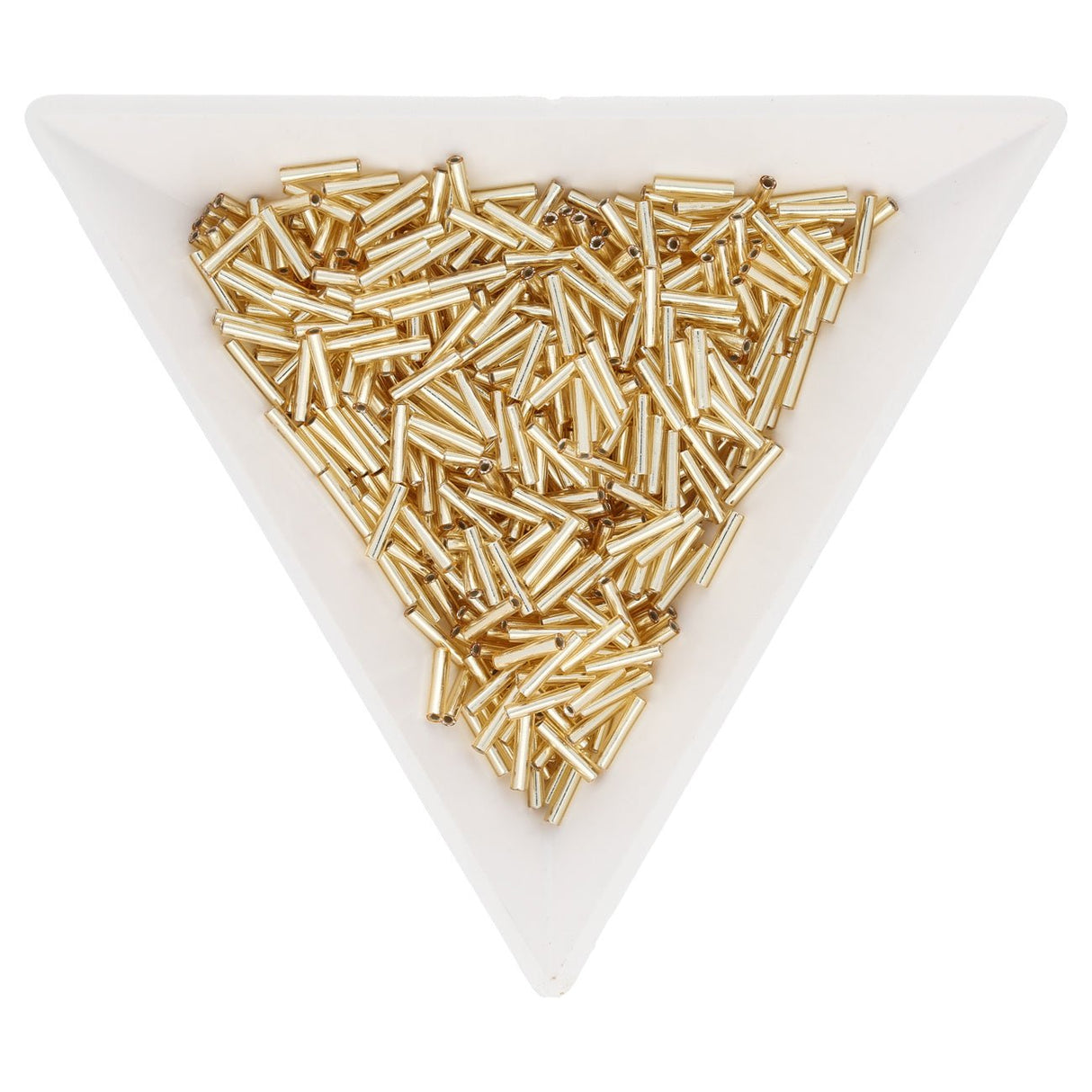 Slender Bugle 6 mm – Silver Lined Gold - PerlineBeads