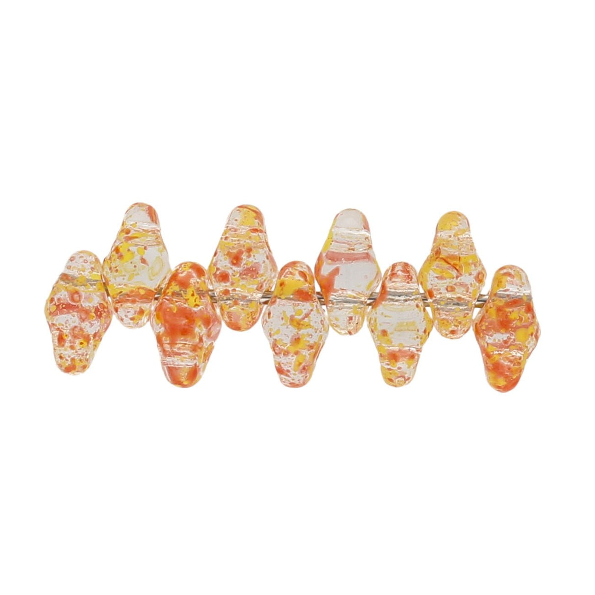 SuperDuo 2,5 x 5 mm- Confetti Splash - Orange Yellow - PerlineBeads