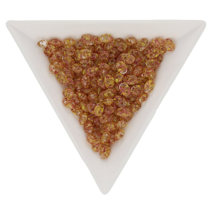 SuperDuo 2,5 x 5 mm- Confetti Splash - Red Yellow - PerlineBeads