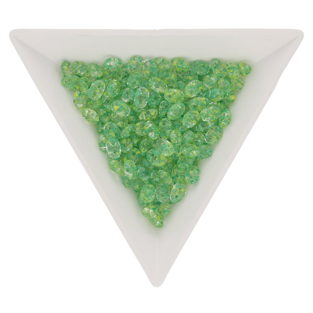 SuperDuo 2,5 x 5 mm- Confetti Splash - Yellow Green - PerlineBeads