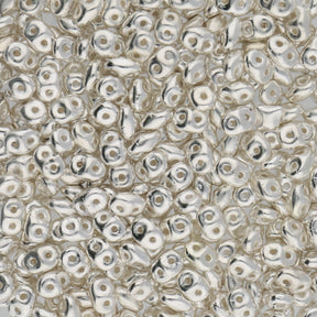SuperDuo 2,5 x 5 mm - Fine Silver Plate - PerlineBeads