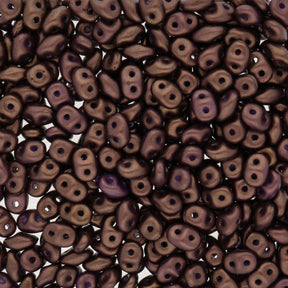 SuperDuo 2,5 x 5 mm - Gold Shine - Dark Purple - PerlineBeads