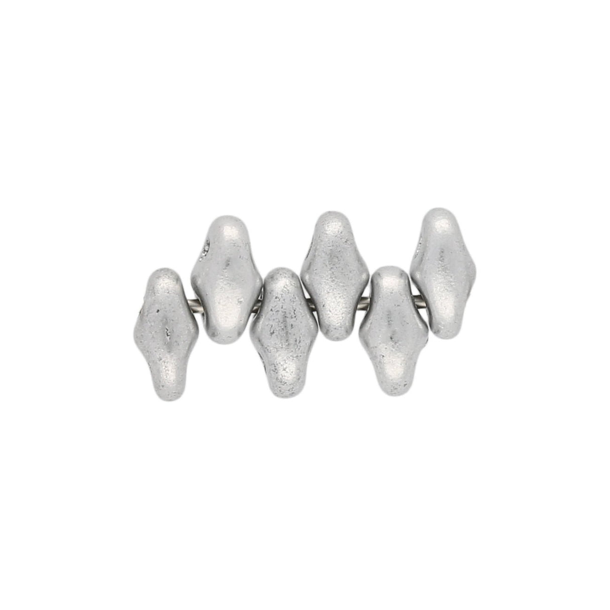 SuperDuo 2,5 x 5 mm - Matte - Metallic Silver - PerlineBeads