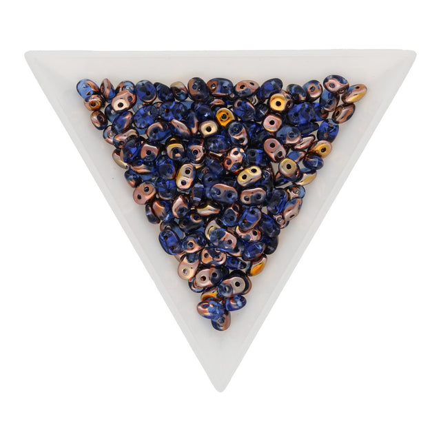 SuperDuo 2,5 x 5 mm- Sapphire Capri Gold - PerlineBeads