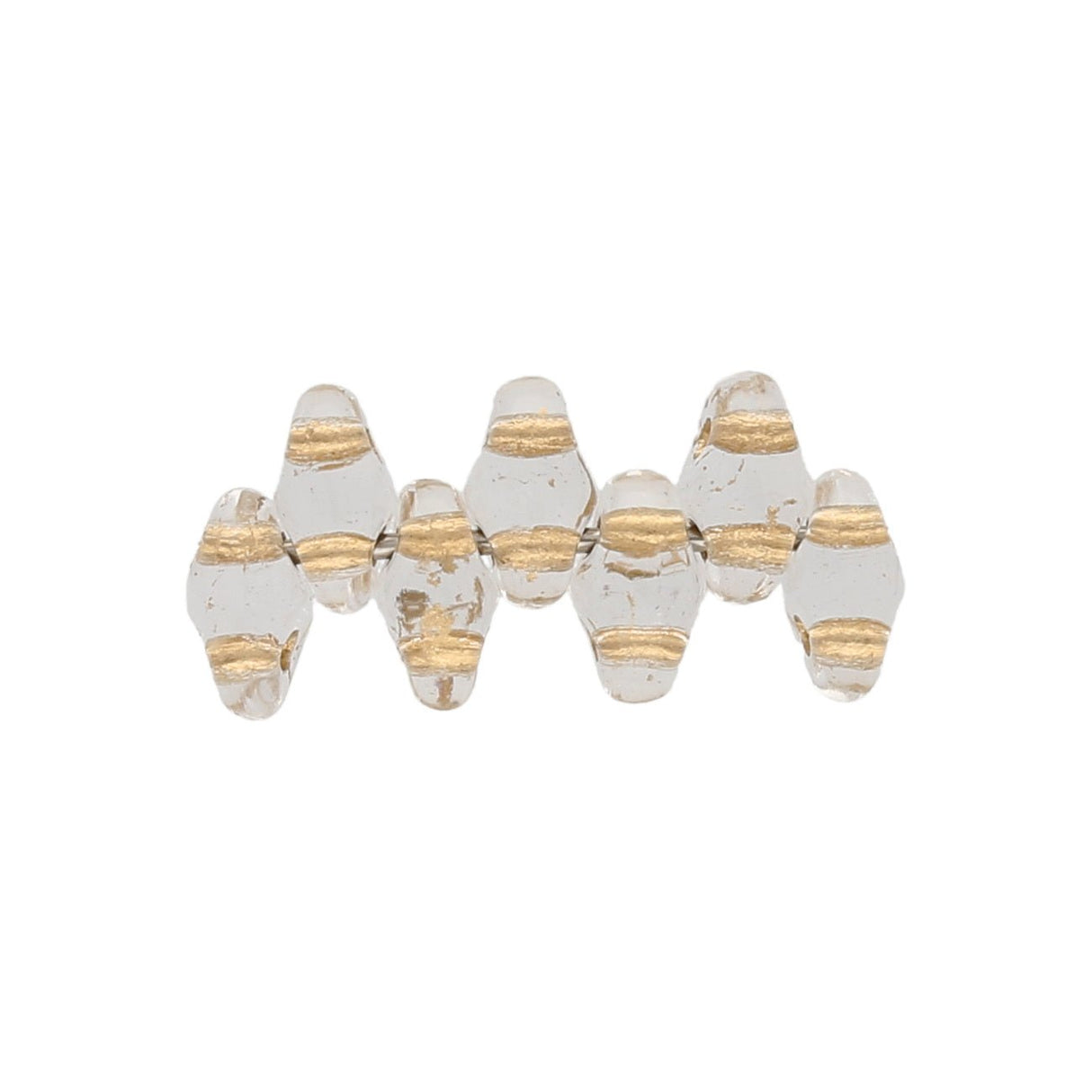 SuperDuo - Crystal Gold Lined - PerlineBeads