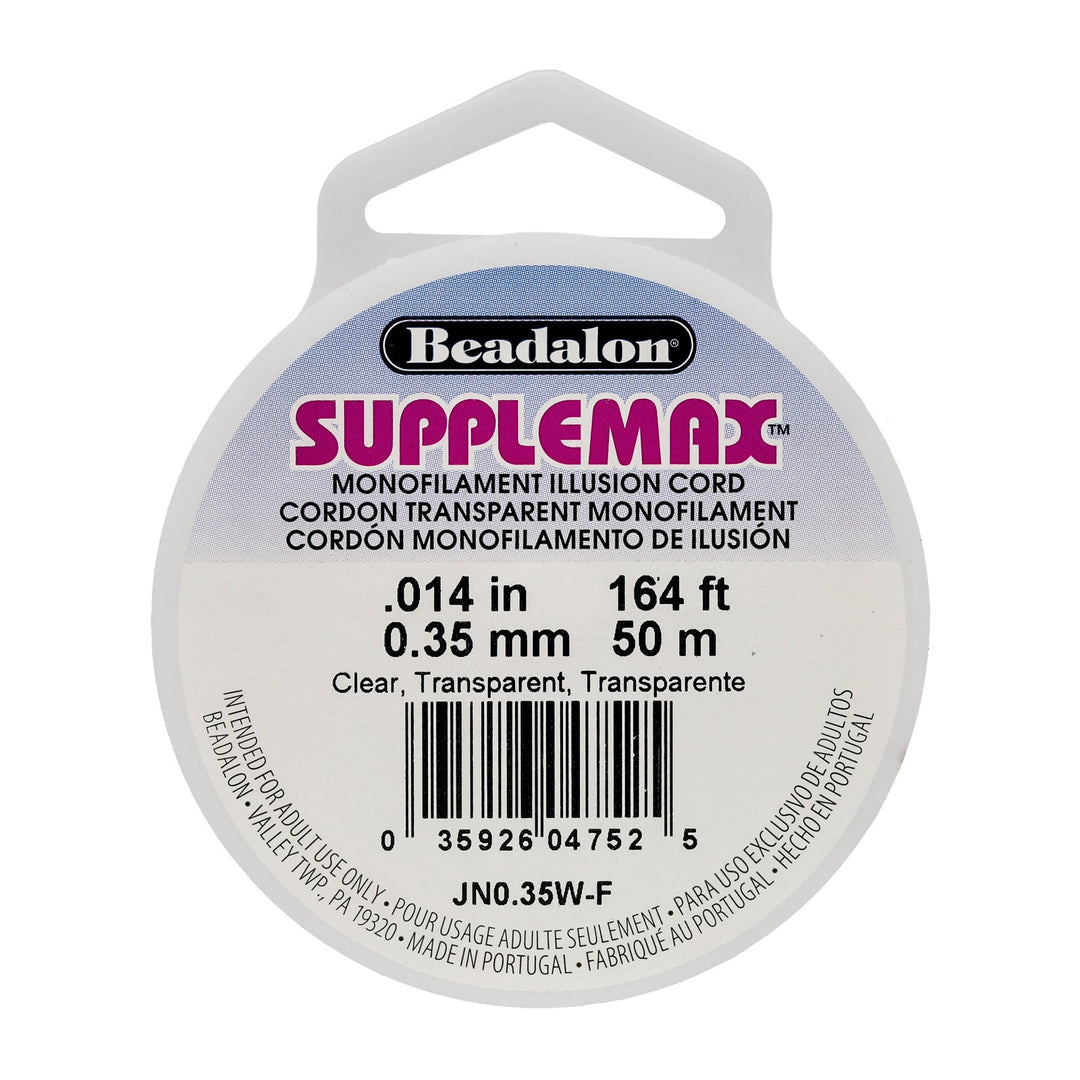 SuppleMax Illusion Cord, 0.35 mm Transparent – 50 m - PerlineBeads