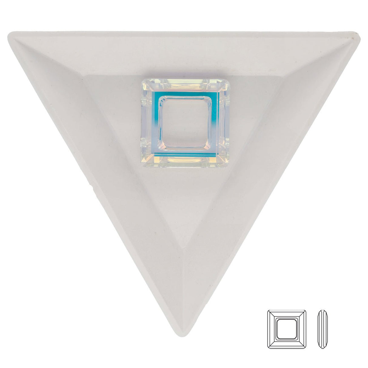Swarovski Square Ring Fancy Stone 20 mm – Crystal AB - PerlineBeads