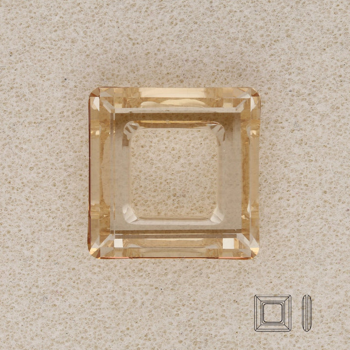 Swarovski Square Ring Fancy Stone 20 mm – Golden Shadow - PerlineBeads