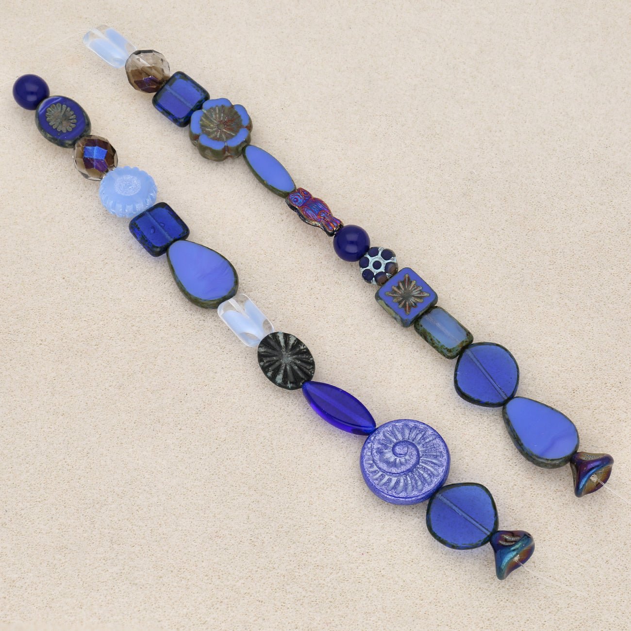 "Table Cut Mix" Perlen - Assorted Blue - PerlineBeads