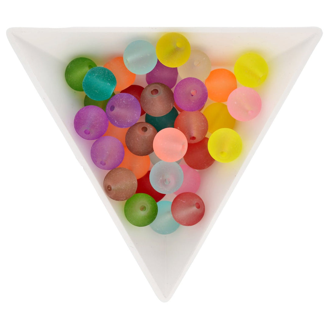 Transparente Milchglasperlen 8 mm - Farbenmix - PerlineBeads
