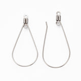 Tropfenförmige Ohrringe aus Edelstahl - 38 mm - Farbe Stahl - PerlineBeads