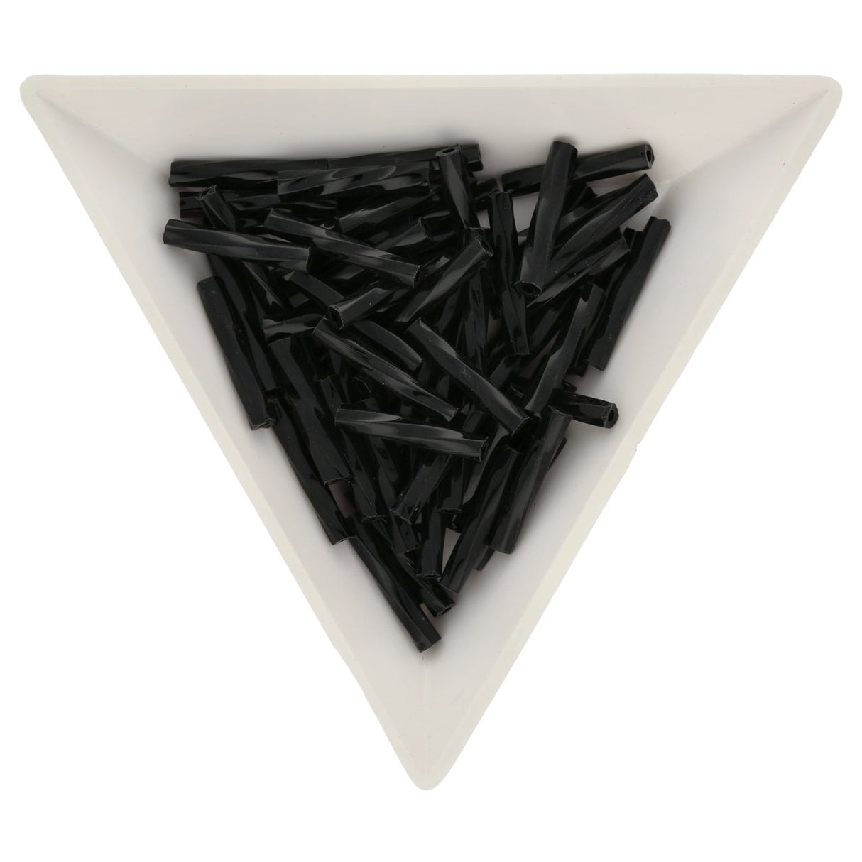 Twisted Bugle Glasperlen 15 mm – Jet - PerlineBeads