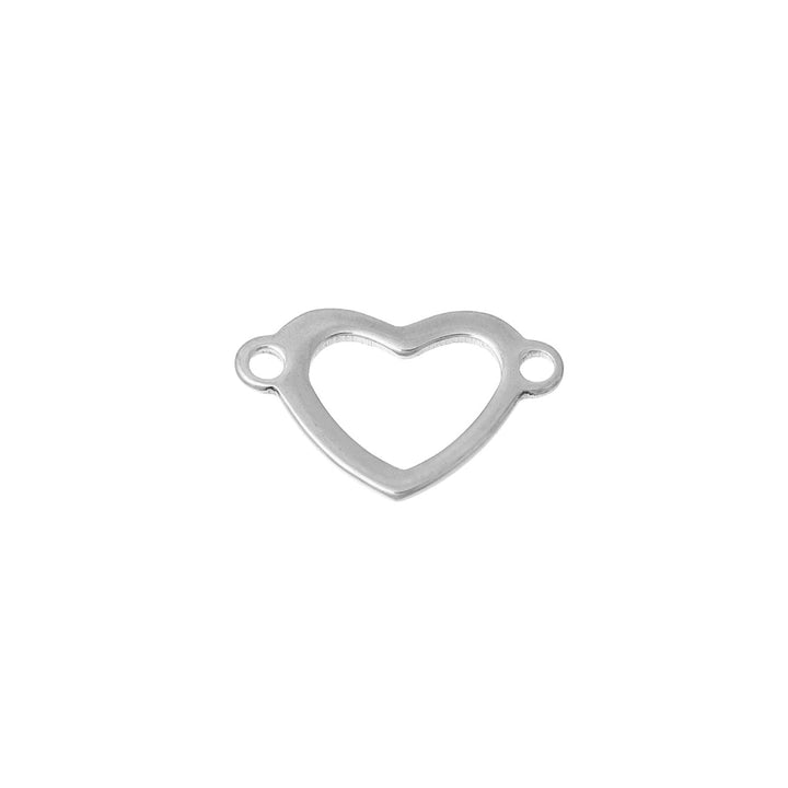 Verbindungselement “Herz” 22 x 14 mm - Edelstahl - PerlineBeads