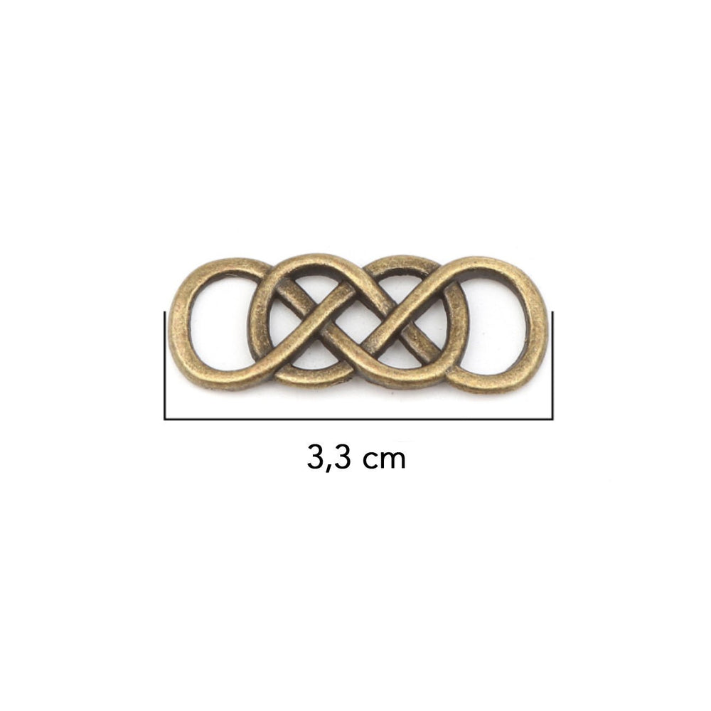 Verbindungselement “Infinity” 33 x 13 mm - Bronze antik - PerlineBeads