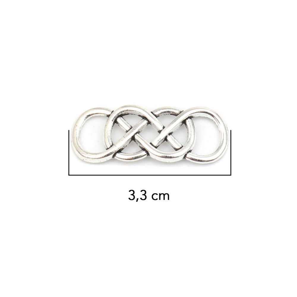 Verbindungselement “Infinity” 33 x 13 mm - Silber antik - PerlineBeads