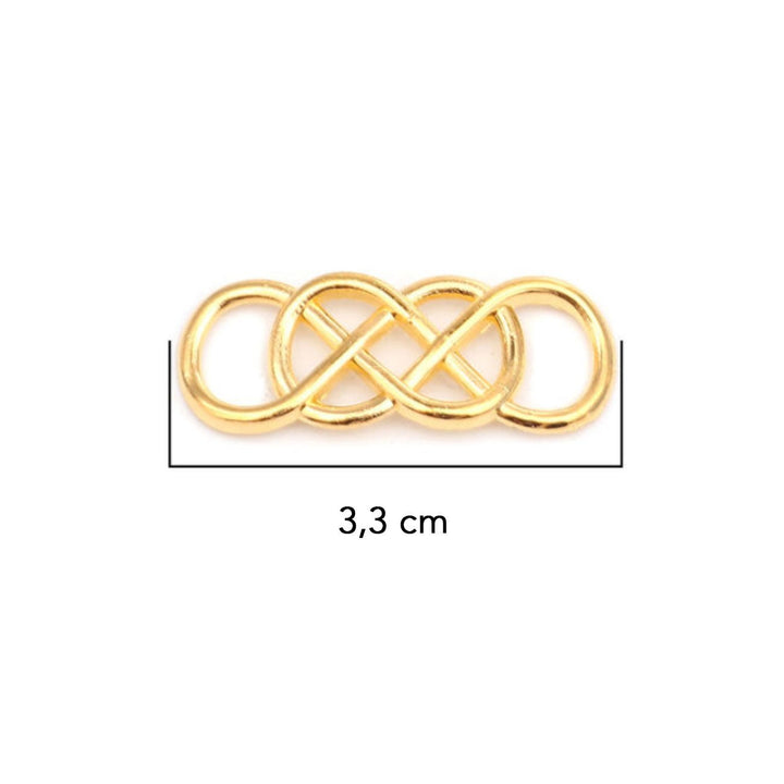 Verbindungselement “Infinity” 33 x 13 mm - vergoldet - PerlineBeads
