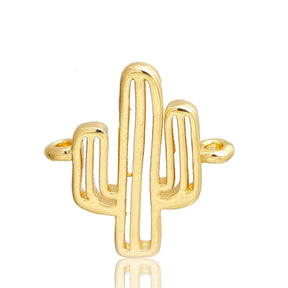 Verbindungselement “Kaktus” 14 x 13 mm - Farbe Gold - PerlineBeads