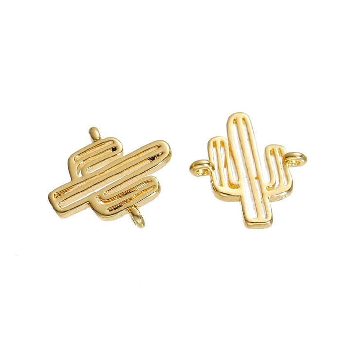 Verbindungselement “Kaktus” 14 x 13 mm - Farbe Gold - PerlineBeads