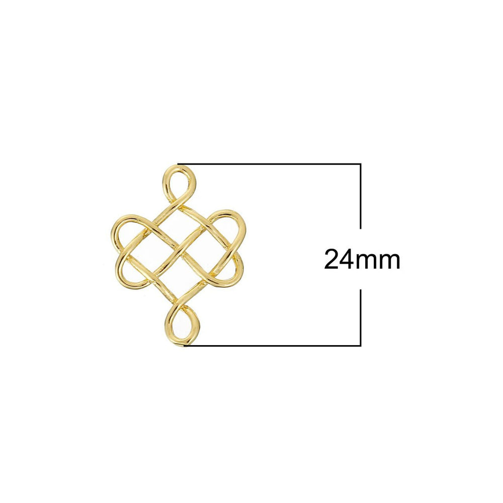 Verbindungselement “Keltischer Knoten” 24 x 18 mm - Farbe Gold - PerlineBeads