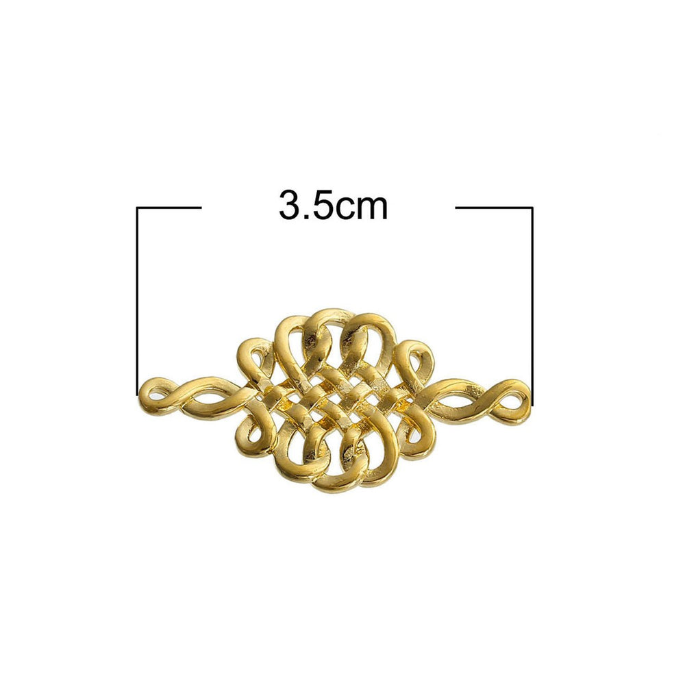Verbindungselement “Keltischer Knoten” 35 x 18 mm - Farbe gold - PerlineBeads