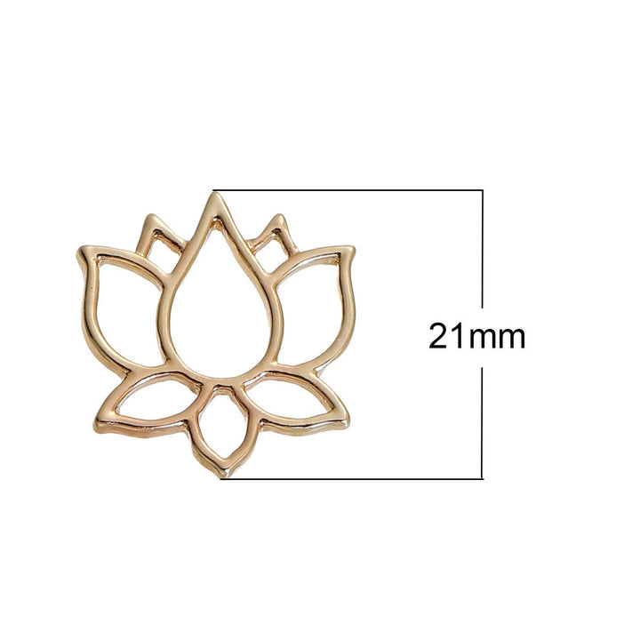 Verbindungselement “Lotusblume” 21 x 20 mm - Farbe Gold - PerlineBeads