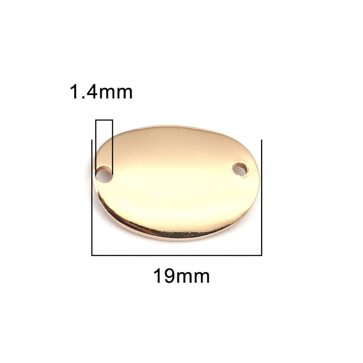 Verbindungselement oval gebogen 19 x 14 mm - Farbe gold - PerlineBeads