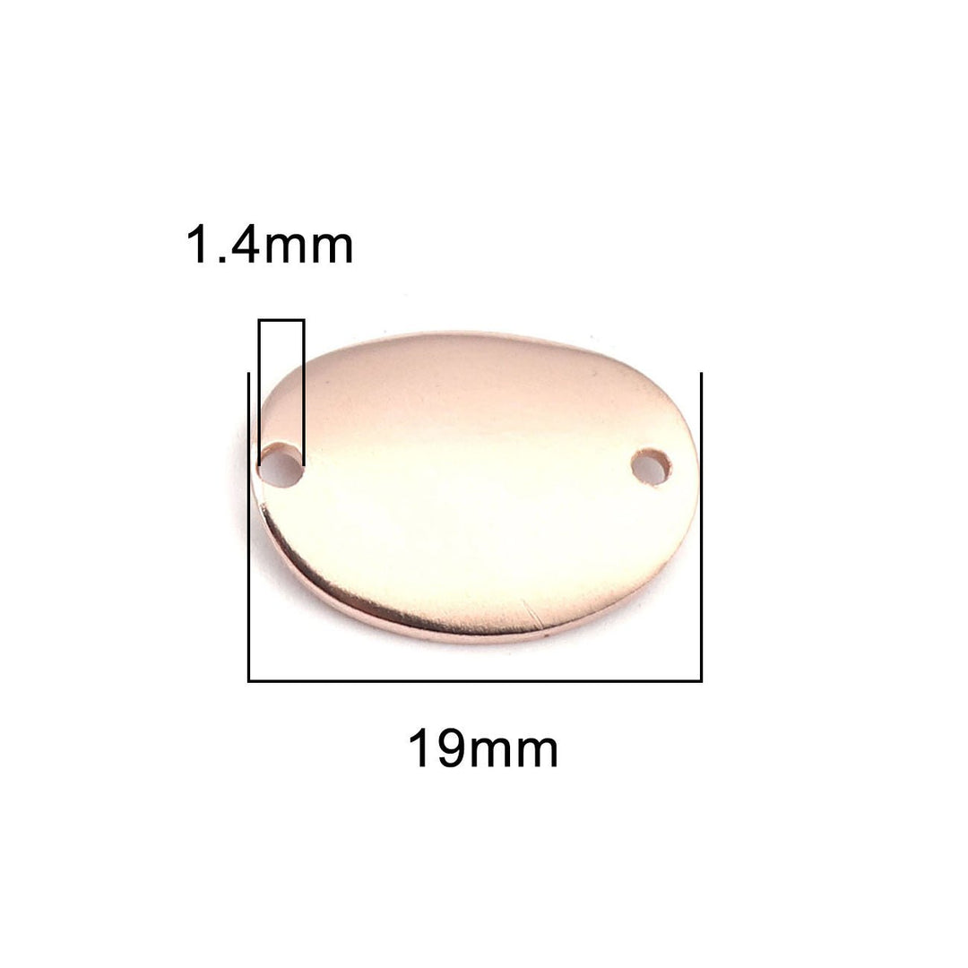 Verbindungselement oval gebogen 19 x 14 mm - Farbe Rose gold - PerlineBeads