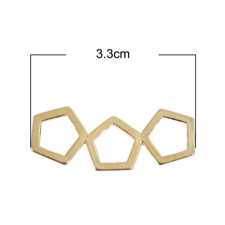 Verbindungselement “Pentagon” 33 x 13 mm - Farbe Gold - PerlineBeads