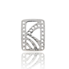 Verbindungselement rechteckig, 15 x 21 mm - versilbert - PerlineBeads