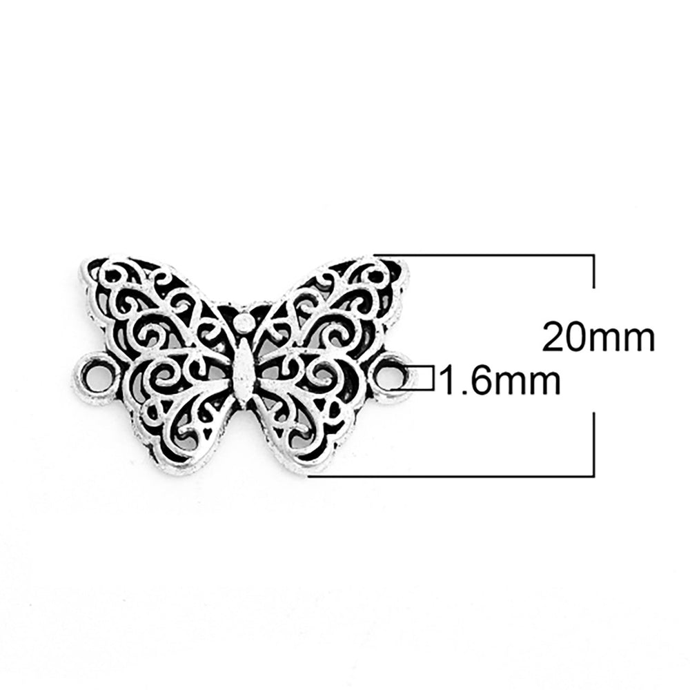 Verbindungselement “Schmetterling” 20 x 14 mm - Silber antik - PerlineBeads