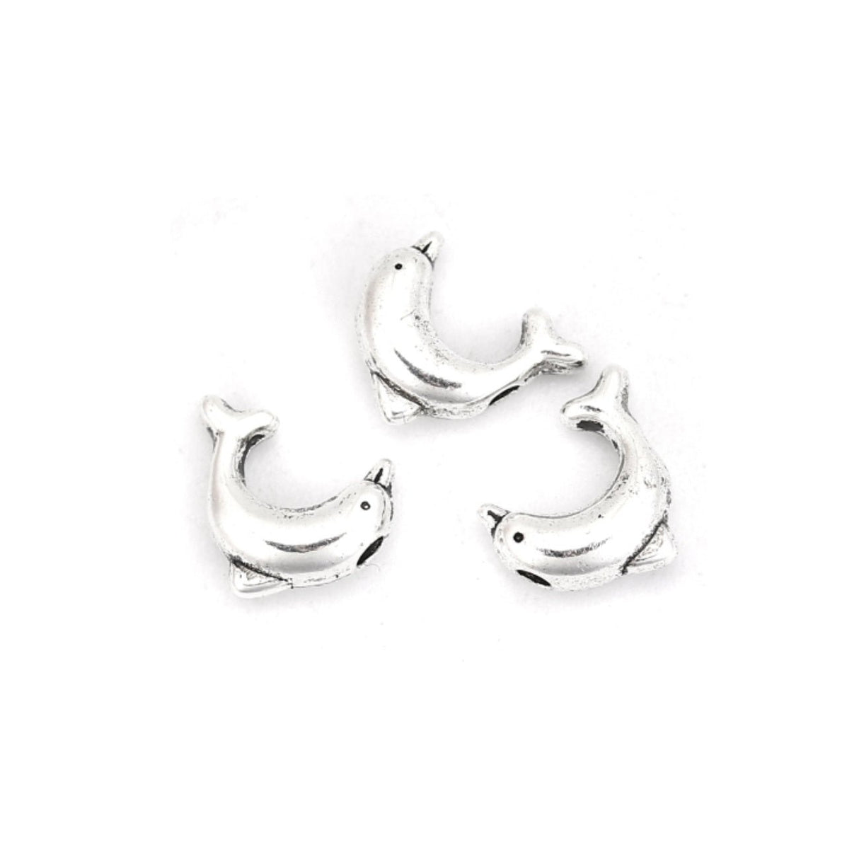 Verbindungselement / Spacer “Delfin” 10 x 8 mm - Silber antik - PerlineBeads