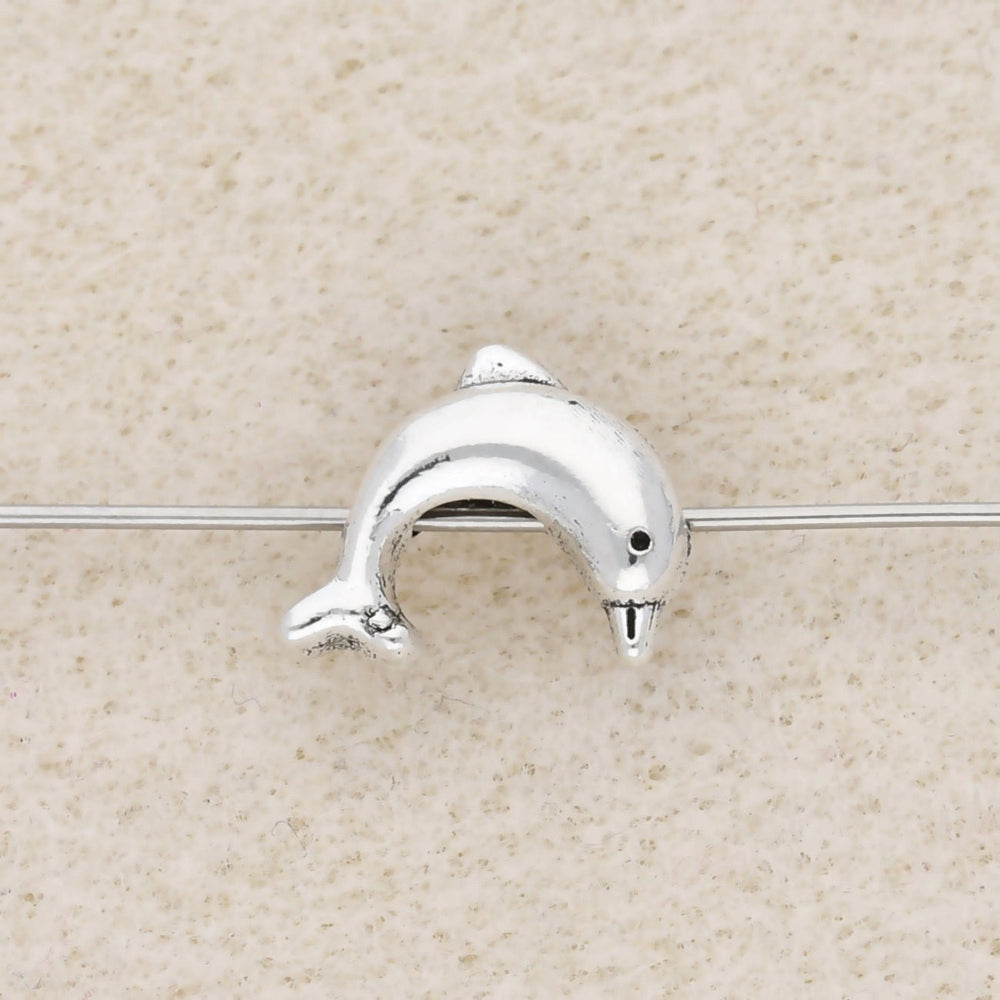 Verbindungselement / Spacer “Delfin” 10 x 8 mm - Silber antik - PerlineBeads