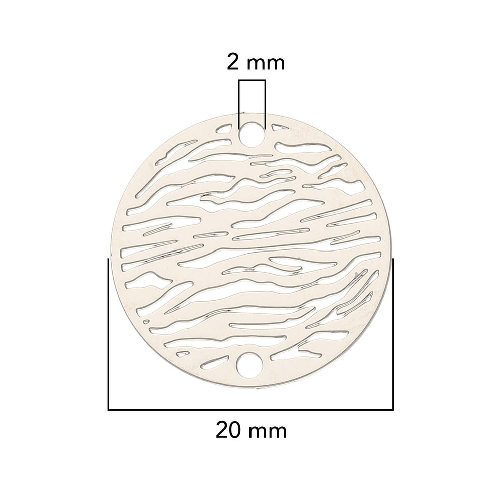 Verbindungselement “Stripe” 20 mm - silberfarbig - PerlineBeads