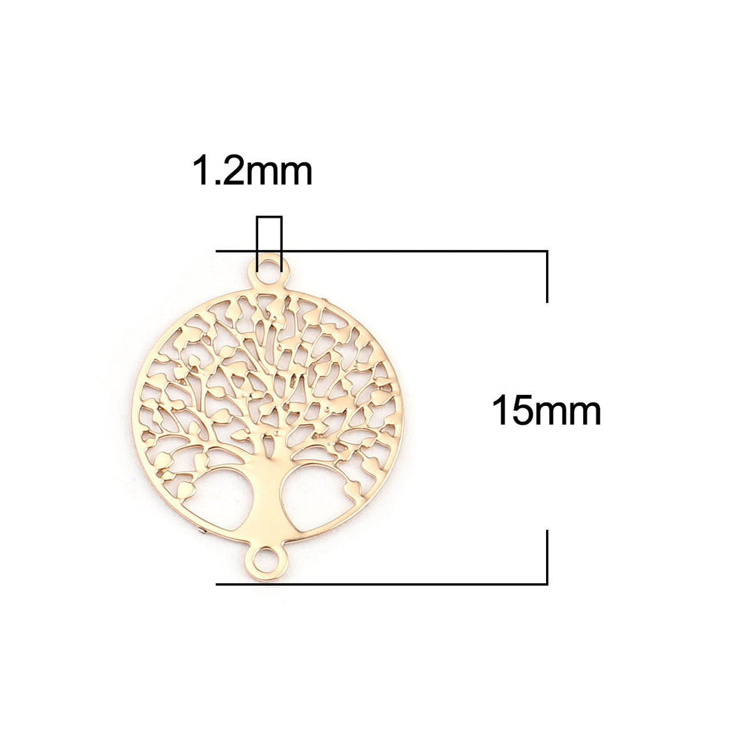 Verbindungselement “Tree of Life” 12 mm - Farbe gold - PerlineBeads