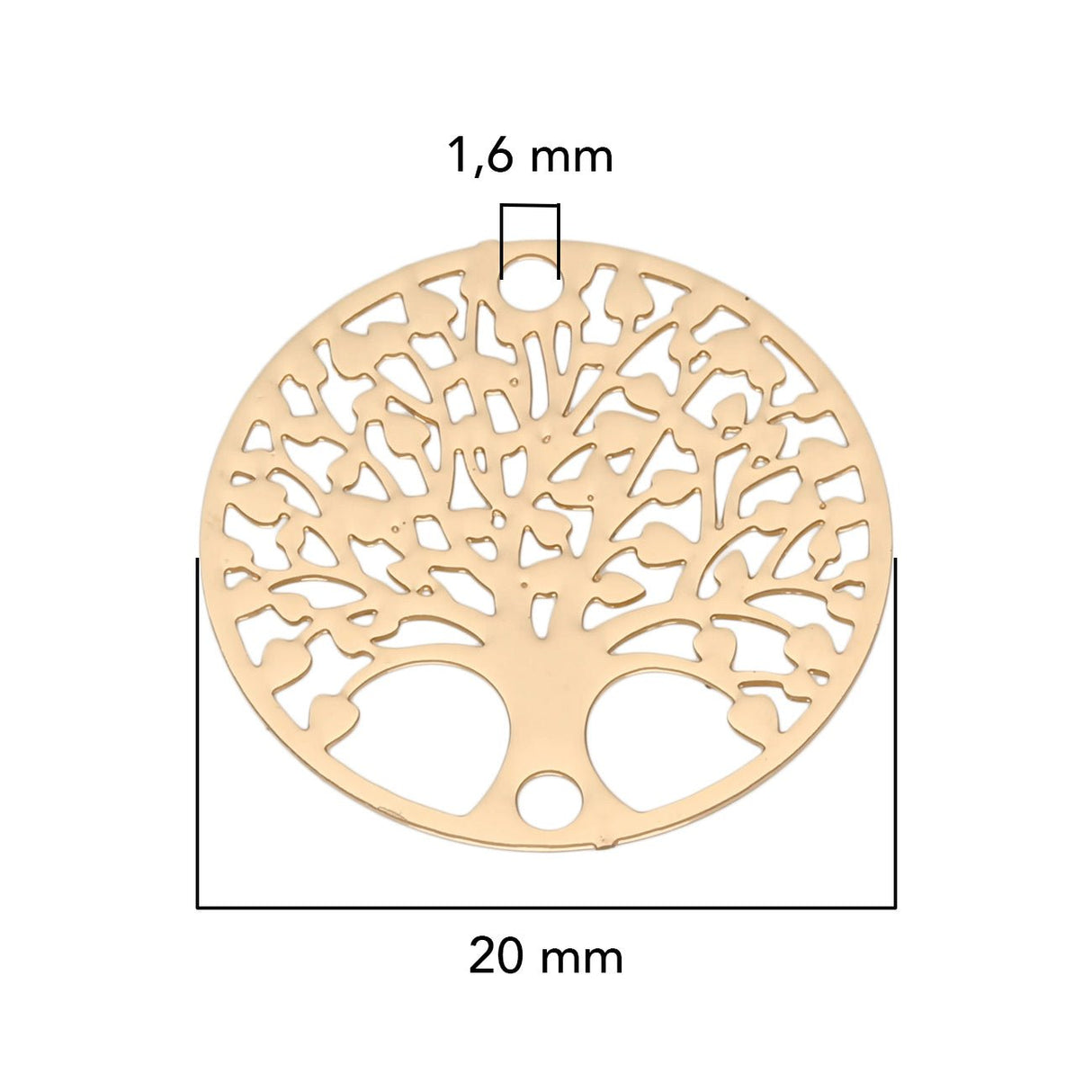 Verbindungselement “Tree of Life” 20 mm - Farbe gold - PerlineBeads