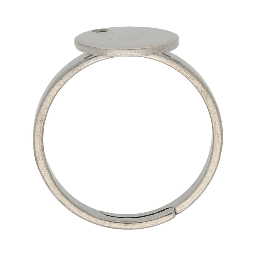 Verstellbarer Ring aus Edelstahl - Farbe Stahl - PerlineBeads