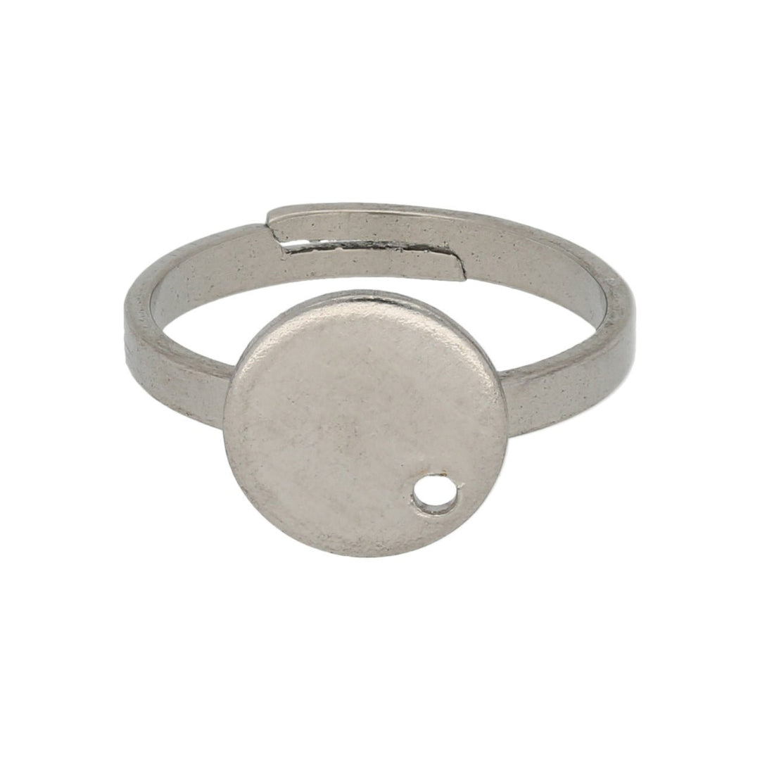 Verstellbarer Ring aus Edelstahl - Farbe Stahl - PerlineBeads