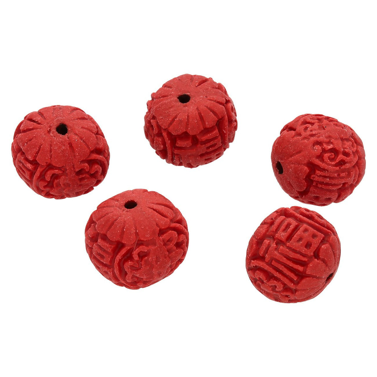 Zinnober Perle (Cinnabar) Nachahmung 17x15 mm - rot - PerlineBeads